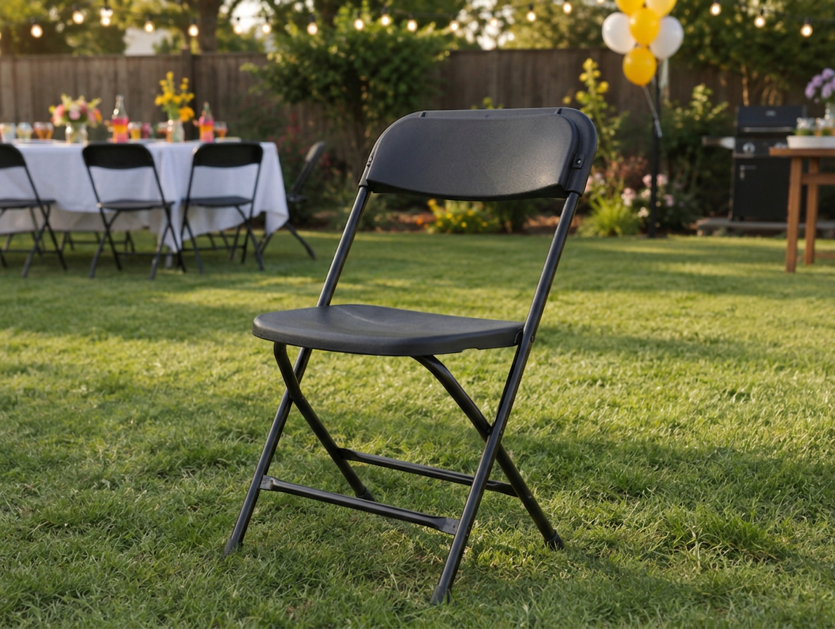 Black Plastic Folding Chair