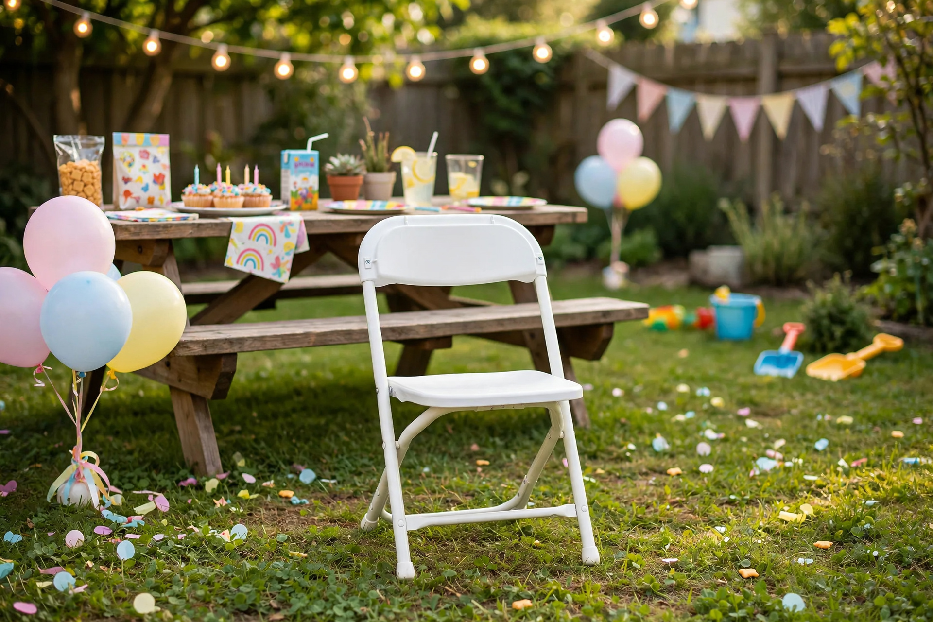 Children’s White Folding Chair