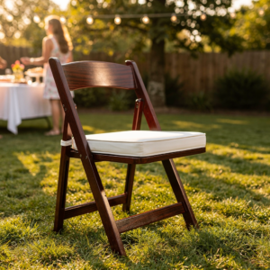 Mahogany Resin Folding Chair with Padding