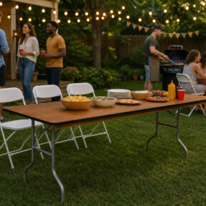 Rectangular – 6ft Banquet Wood Table (6-8 people)