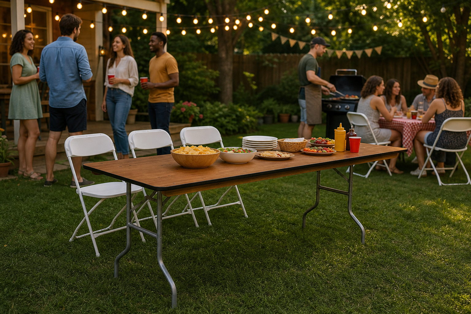 Rectangular – 6ft Banquet Wood Table (6-8 people)
