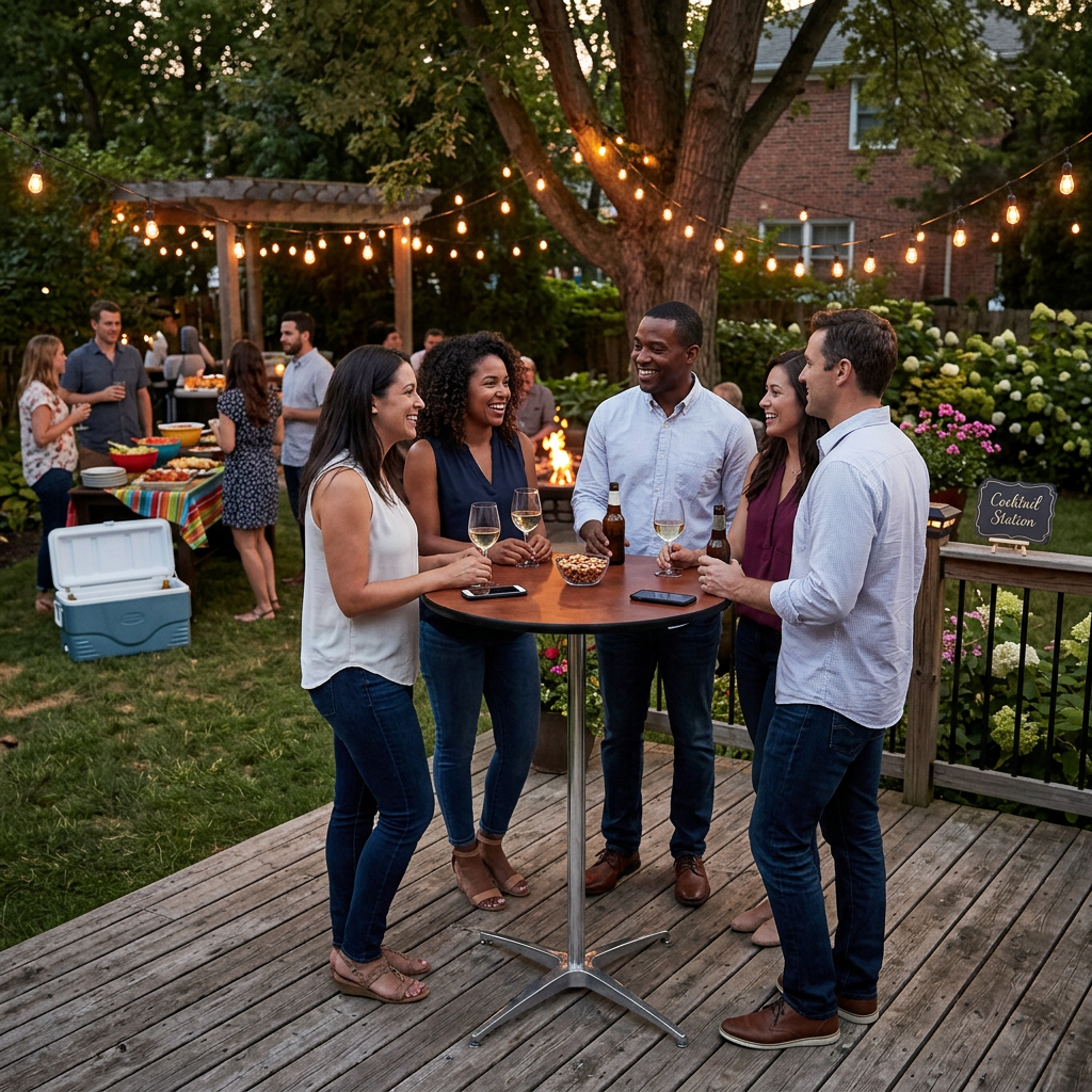 Round – 30in Tall Cocktail Table (4-5 people standing)
