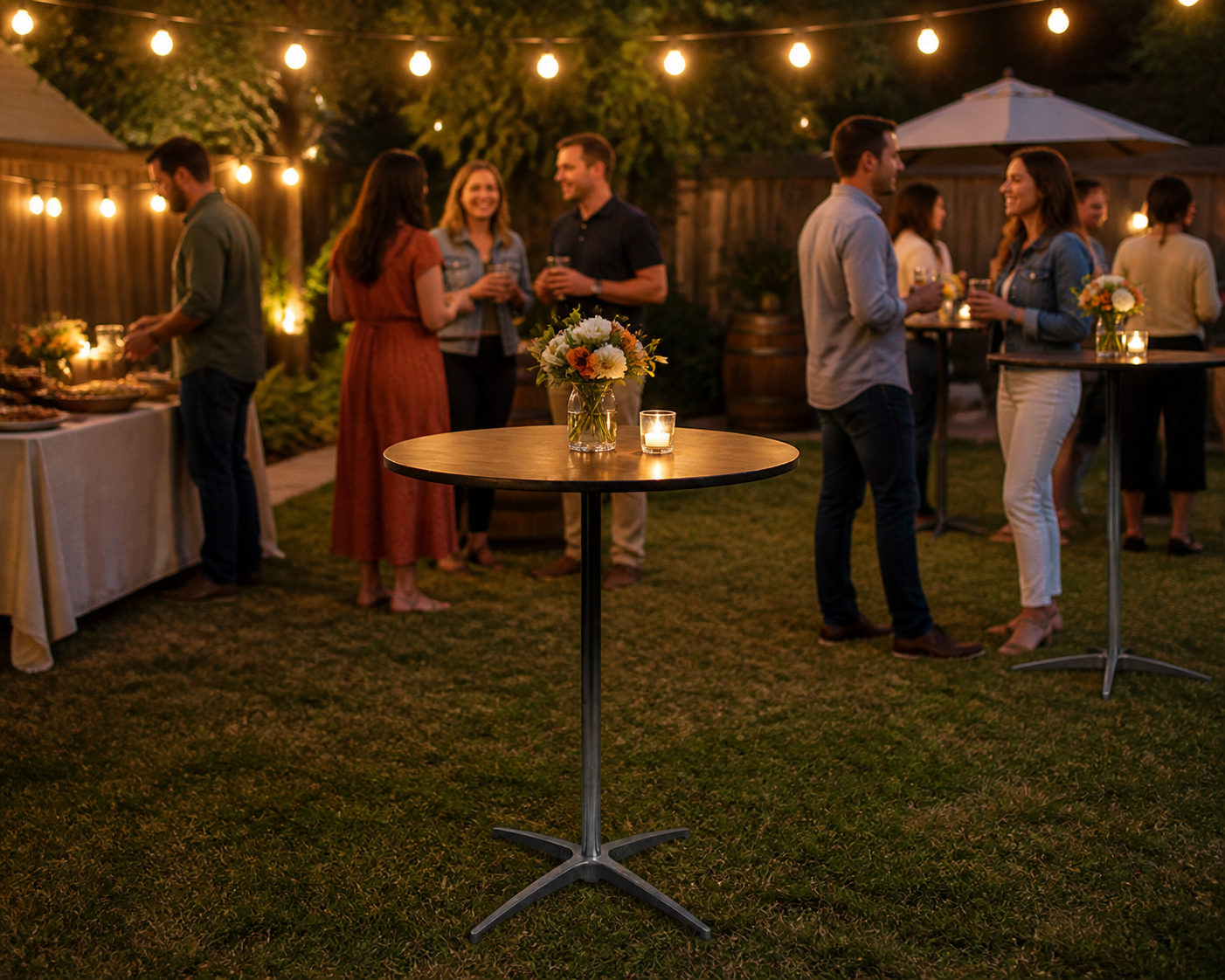 Round – 36in Tall Cocktail Table (5-6 people standing)