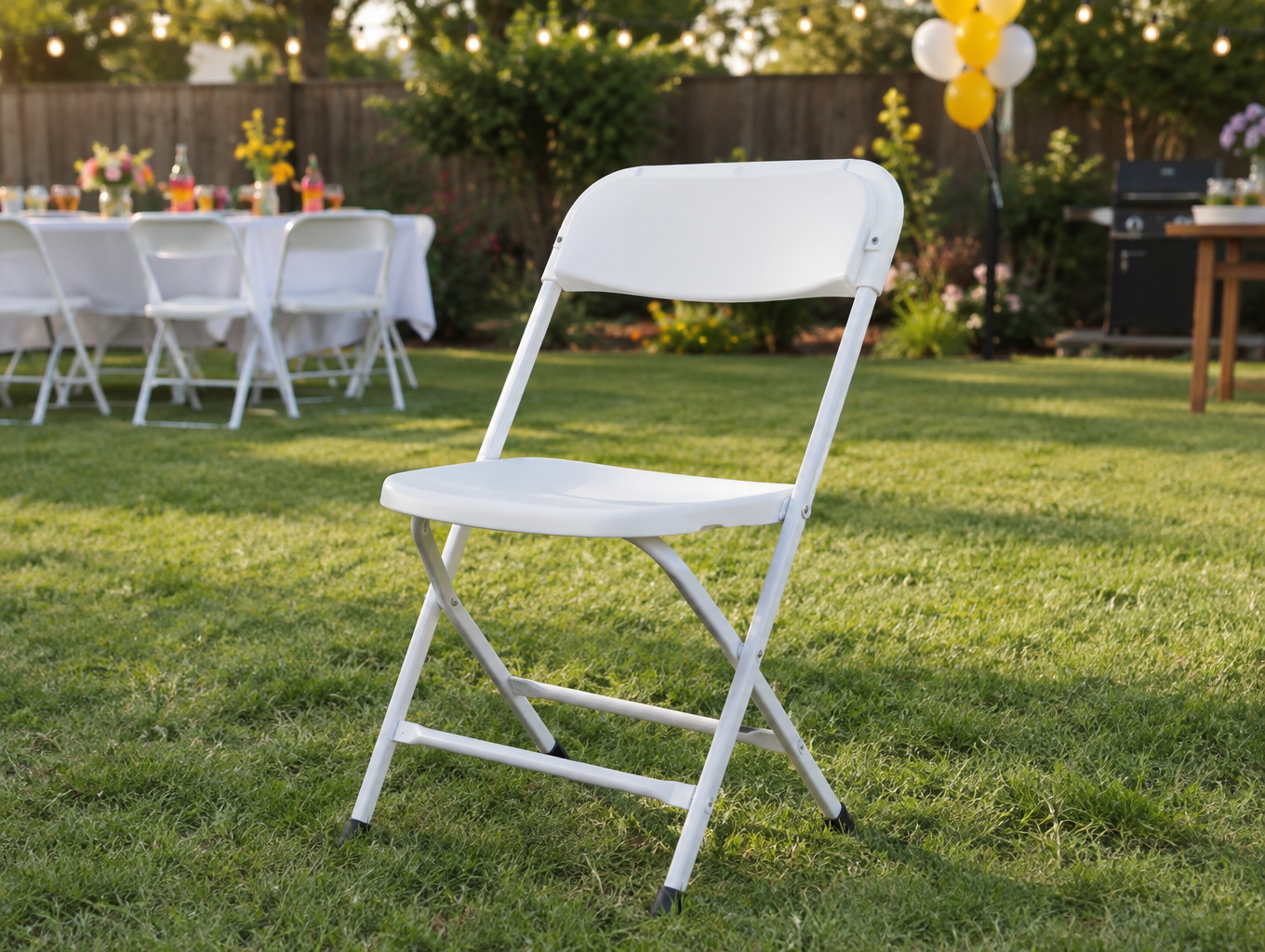 White Plastic Folding Chair